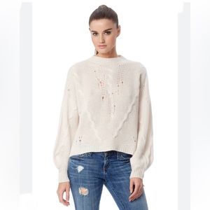 360 Cashmere Lea Distressed Sweater Small